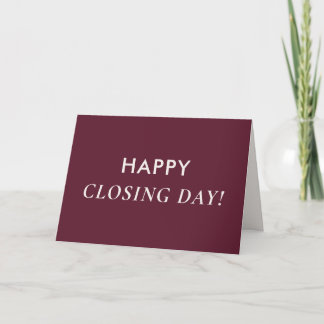 Classic Key Closing Day Maroon Real Estate Agent Kaart