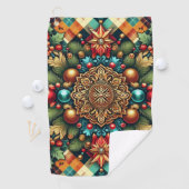 /Classic kleurrijke kerst Golfhanddoek (Insitu)