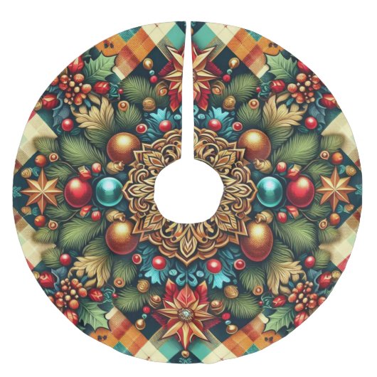 /Classic kleurrijke kerst Kerstboom Rok (Voorkant)