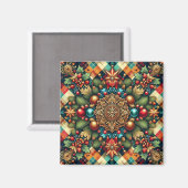 /Classic kleurrijke kerst Magneet (Voorkant / Achterkant)