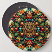 /Classic kleurrijke kerst Ronde Button 6,0 Cm (Voorkant /achterkant)