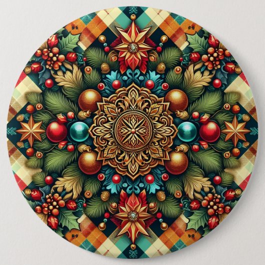 /Classic kleurrijke kerst Ronde Button 6,0 Cm (Voorkant)