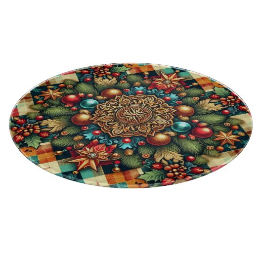 /Classic kleurrijke kerst Snijplank (Hoek)