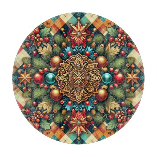 /Classic kleurrijke kerst Snijplank (Voorkant)