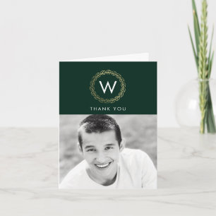 Classic Krans EDITABLE KLEUR Afstuderen Dank u Bedankkaart