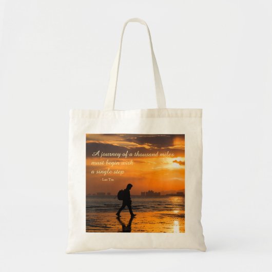 Classic Lao Tzu Journey Quote Tote Bag (Voorkant)