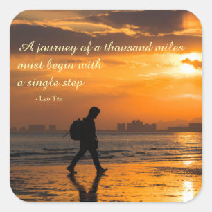 Classic Lao Tzu Journey Quote Vierkante Sticker
