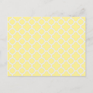 Classic Lattice quatrefoil in Canarische geel Briefkaart