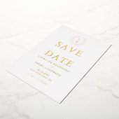 Classic Laurel WreatMonogram sparen de Datum Folie Uitnodiging (Gedraaid)