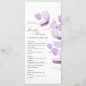 Classic Lavender Eucalyptus Glitter Weddenschap Me Menu (Voorkant)