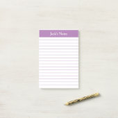 Classic Lavender Lined Personalized Post-it® Notes (Op bureau)