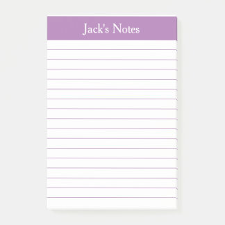 Classic Lavender Lined Personalized Post-it® Notes