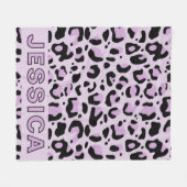 Classic Lavender Pink Leopard Print Fleece Deken (Voorkant (Horizontaal))