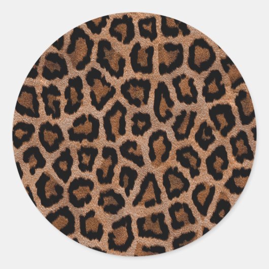 Classic Leopard Pattern Animal Print Ronde Sticker (Voorkant)
