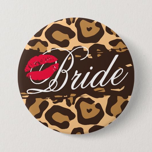 Classic Leopard Print Bride Button (Voorkant)