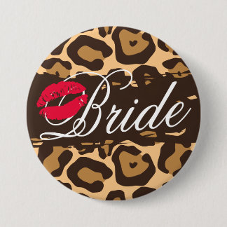 Classic Leopard Print Bride Button
