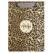 Classic leopard Print Custom Monogram Name Klembord (Voorkant)