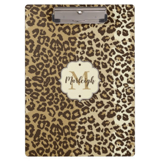 Classic leopard Print Custom Monogram Name Klembord