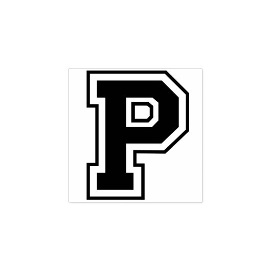 Classic Letter P Initiaal Rubberstempel (Afrduk)