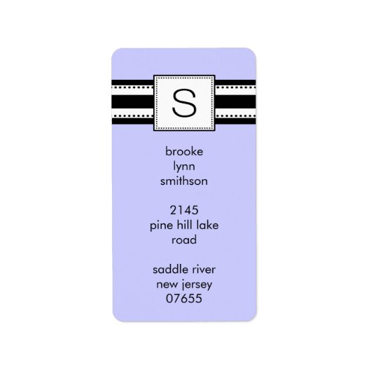Classic Letter S Monogram Verticale Adresetiketten Etiket (Voorkant)