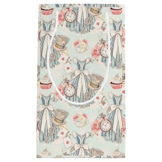 Classic Lichtblauw  Alice in Wonderland Klein Cadeauzakje (Voorkant)