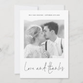 Classic Liefde Bedankt Foto Bruiloft Dank u Kaart (Voorkant)