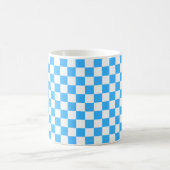 Classic light blue checkerboard koffiemok (Center)