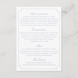 Classic Light Blue Fruit Bowl Wedding Details Card Informatiekaartje