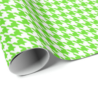 Classic Light Green and White Houndstooth Pattern  Cadeaupapier