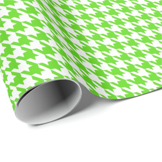 Classic Light Green and White Houndstooth Pattern  Cadeaupapier (Rol Hoek)