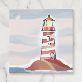 Classic Lighthouse | Ocean Coastal Watercolor Bedankjes Labels