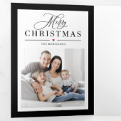 Classic Lijst BEWERKBARE KLEUR Trifold Vakantie Ka Drieluik Uitnodiging (Binnenzijde eerst)