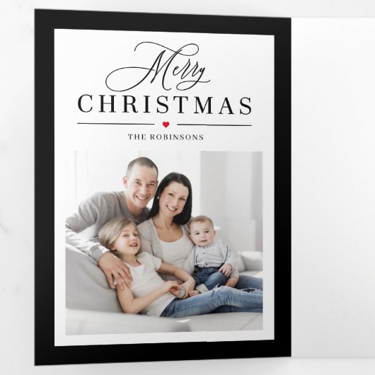 Classic Lijst BEWERKBARE KLEUR Trifold Vakantie Ka Drieluik Uitnodiging (Binnenzijde eerst)