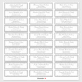 Classic Lijst Script Bruiloft Gast Namen Adres Sticker (Vel)