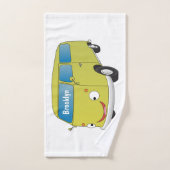 Classic lime green van cartoon (Serviette à main)