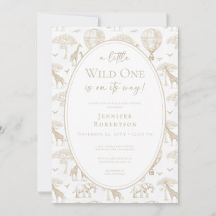 Classic Little Wild One Baby shower Toile Kaart