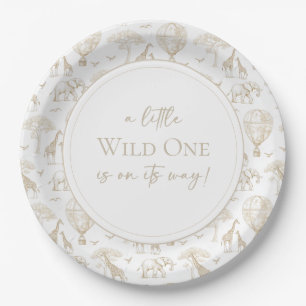 Classic Little Wild One Baby shower Toile Papieren Bordje