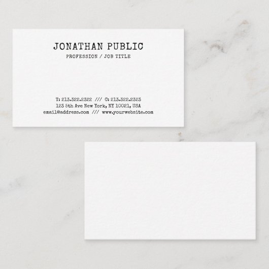 Classic Look Elite Eenvoudig Ontwerp Sjabloon Nost Visitekaartje (Voorkant / Achterkant)