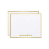 Classic Look Gold Nom manuscrit Modèle plat (Devant/Arrière en situation)