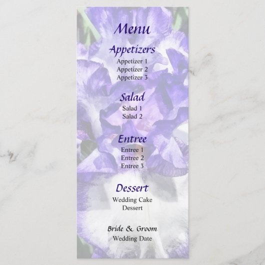 Classic Look Iris Closeup Menu Mariage (Devant)