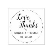 Classic Love & Bedankt Wedding Favor Rubberstempel (Afrduk)
