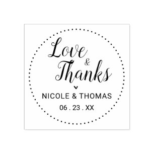 Classic Love & Bedankt Wedding Favor Rubberstempel
