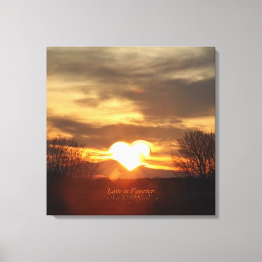 Classic Love is Forever Sunset Memorial Canvas Afdruk (Voorkant)