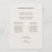 Classic Luxe | Brown Neutral Wedding Programma (Achterkant)