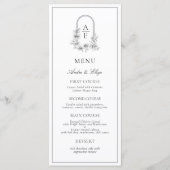 Classic Luxe Crest Monogram Menu Mariage (Devant)
