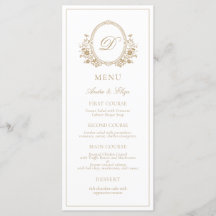 Classic Luxe Crest Monogram Weddenschap Menu