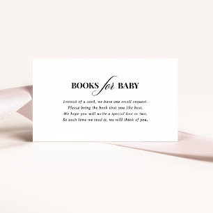 Classic Luxe Eenvoudige Zwart-Wit Boeken voor Baby Informatiekaartje