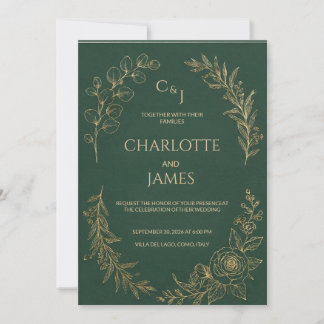 Classic Luxe | Elegante saliegroene trouwuitnodigi