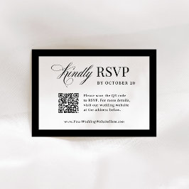 Classic Luxe | Elegante scanbare QR-code bruiloft RSVP Kaartje