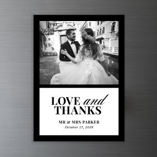 Classic Luxe Elegante trouwfoto Dank u Magnetische Uitnodiging